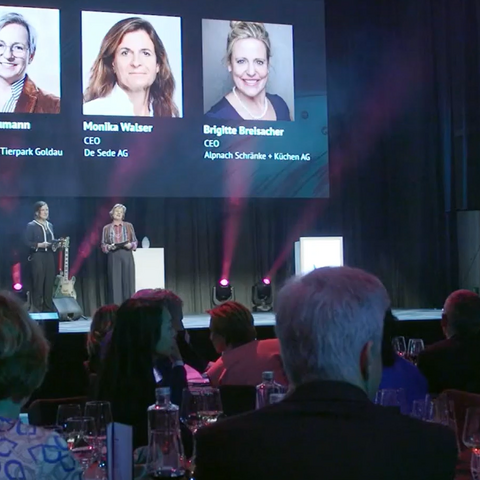 Blick auf die Bühne beim Swiss Women Award in der Eventhalle von JED Events